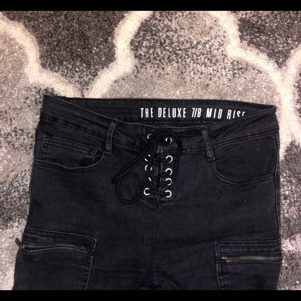 Lace up jeans